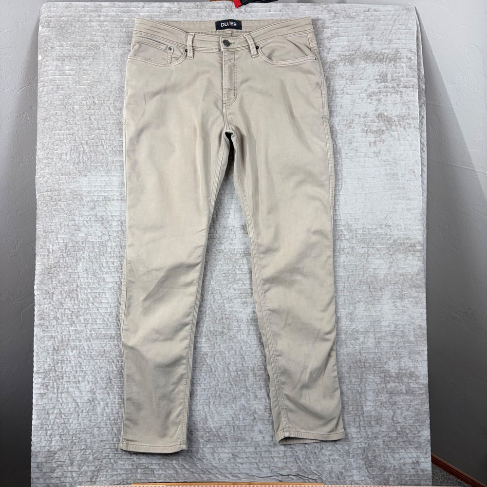 DU/ER N2X Slim Fit Performance Pants Mens 36x32 Tan Khaki Technical Trousers